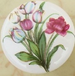 Cabinet Knob Tulips pulls flower