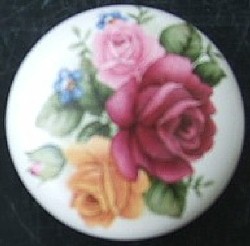 Cabinet pull Knob Village Roses flower