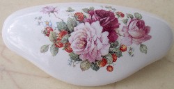 Drawer Pulls Pink Rose Bud Strawberries flower
