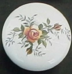 CERAMIC CABINET KNOB  pink ROSE ROSES flower