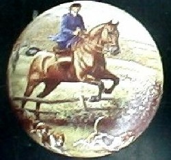 CERAMIC CABINET KNOBS KNOB HORSE FOXHUNT SCENE