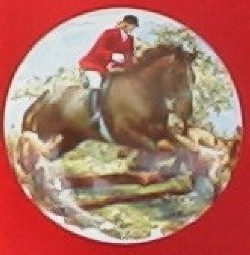 CERAMIC CABINET KNOBS KNOB HORSE FOXHUNT SCENE