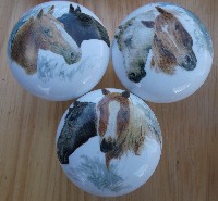 CERAMIC CABINET KNOBS HORSE CLYDESDALE QUARTER DRAFT