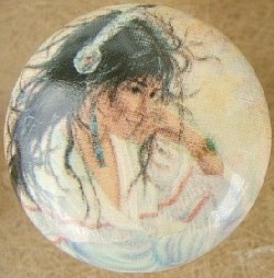 Cabinet knob Whispy Indian Maiden