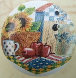 CERAMIC CABINET KNOB  SUNFLOWER SUN FLOWER