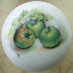 CERAMIC CABINET KNOB KNOBS FRUIT APPLES APPLE