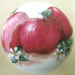 CERAMIC CABINET KNOB KNOBS FRUIT APPLES APPLE