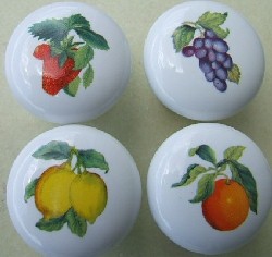 cabinet knobs fruit pears grapes berries strawberry