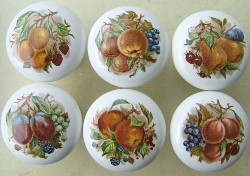 cabinet knobs fruit plums pears papaya grapes