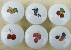 cabinet knobs fruit pears grapes berries strawberry