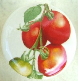 CERAMIC CABINET KNOBS pulls  vegetables TOMATO