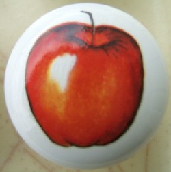 CERAMIC CABINET KNOB KNOBS FRUIT APPLES APPLE