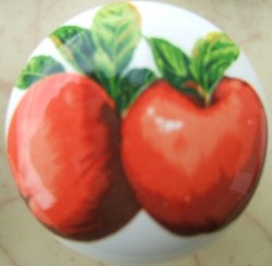 CERAMIC CABINET KNOB KNOBS FRUIT APPLES APPLE