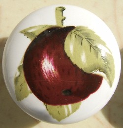 CERAMIC CABINET KNOB KNOBS FRUIT APPLES APPLE