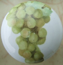 CERAMIC CABINET KNOB KNOBS GREEN GRAPES GRAPE