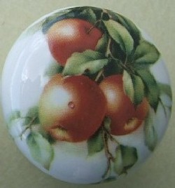 CERAMIC CABINET KNOB KNOBS FRUIT APPLES APPLE