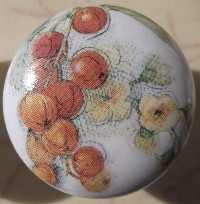 CERAMIC CABINET KNOB KNOBS FRUIT ORANGE BERRY