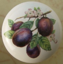 Cabinet knobs plums fruit
