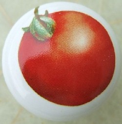 CERAMIC CABINET KNOBS pulls  vegetables TOMATO