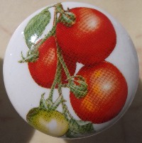 CERAMIC CABINET KNOBS pulls  vegetables TOMATO