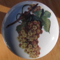 CERAMIC CABINET KNOB KNOBS GREEN GRAPES GRAPE