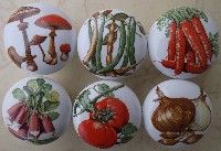 CERAMIC CABINET KNOB KNOBS vegetables VEGATABLES CARROT ONION BEET TOMATO MUSHROOMS