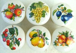 cabinet knobs fruit plums pears papaya grapes