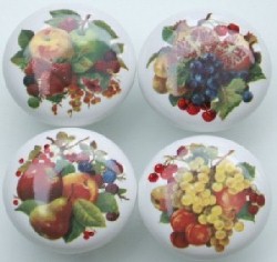cabinet knobs fruit pears grapes berries strawberry