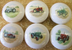 CERAMIC CABINET pulls KNOBS  TRACTORS TRACTOR JOHN DEERe FORDSON