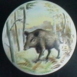 CERAMIC CABINET KNOB KNOBS  WILD BOAR PIG SWINE
