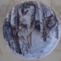 CERAMIC CABINET KNOB KNOBS  WILDLIFE WOLF WOLVES