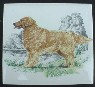 Ceramic Tile Pair Golden Retiever