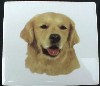 Ceramic Tile Pair Golden Retiever