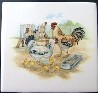 Ceramic Tile Farm Chickens 