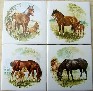 Ceramic Tile Mural 4 Mare Foal Scenes