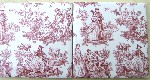 Ceramic Tile Mural Red Toile