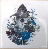 Ceramic Tile Birdhouse Morning Glory
