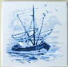 Ceramic Tile Blue Delft Ship