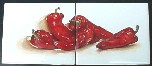 Ceramic Tile Mural Chili Peppers