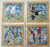 Ceramic Tile Mural Tropical Birds Parrots