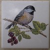 Ceramic Tile domestic bird chickadee