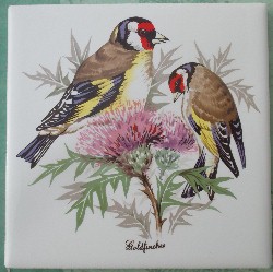 Ceramic Tile domestic bird Gold finch #2