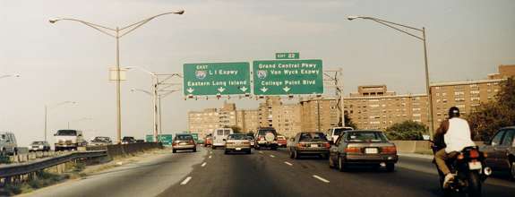 LIE eastbound passing over 108th St