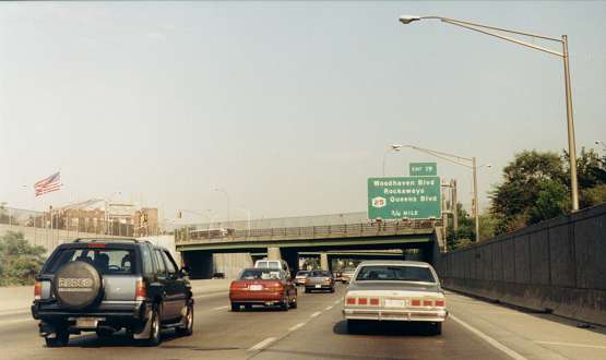 LIE eastbound approaching Grand Ave.