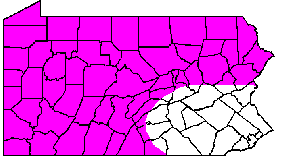 Mountain Dusky Salamander Range Map- PA