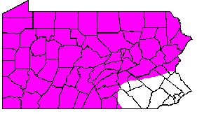 Spring Salamander Range Map- PA