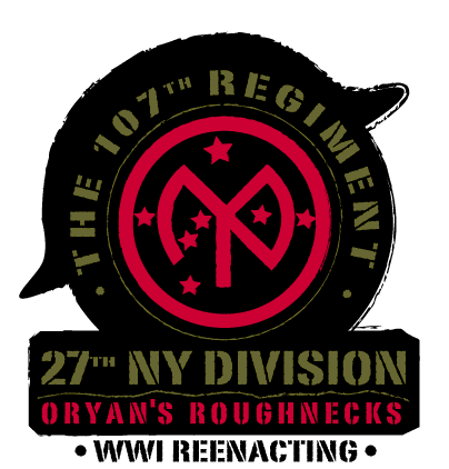 107THNEWLOGO by Matthew A. Maringola
Graphic Artist. The stylized 27 in the center of the patch also  forms the letters N.Y. in recognition of the unit's nickname, The New York Division. The seven stars are from the constellation Orion in honor of the 27th Division's commander John F. O'Ryan.