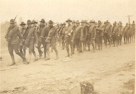 from caption on back, 7th Reg't arriving at Spartanburg, Camp Wadsworth, September 1917