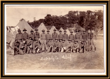 Supply company, 1st Infantry at Camp Van Cordtlandt, dated September 9, 1917, two days before the regiment began movement to Camp Wadsworth..If image fails to appear click on this area