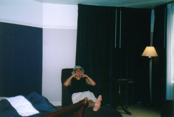 Here i am chillin in our hotel room.